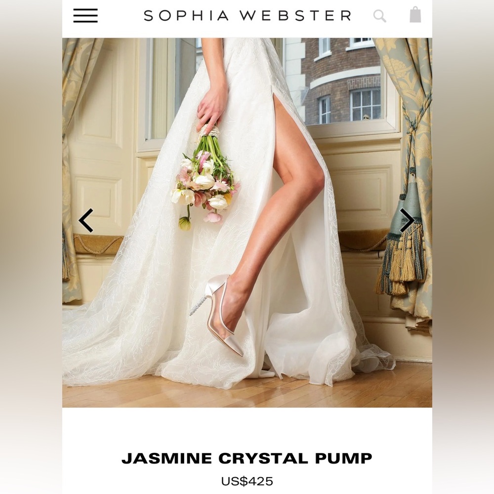 Brand New $425 Sophia Webster Jasmine Crystal Pumps Made in Italy Size 37 US 6.5